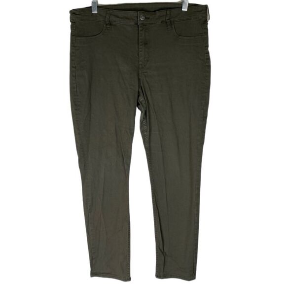 H&M &denim Green Skinny Ankle Denim Stretch Jeans 33 - Picture 1 of 10
